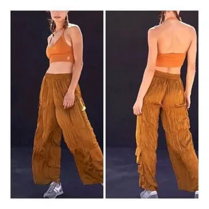 Free People‎ “So Slick” Cargo Pants Size S Brown Slouchy Pocket Pants thumbnail 3