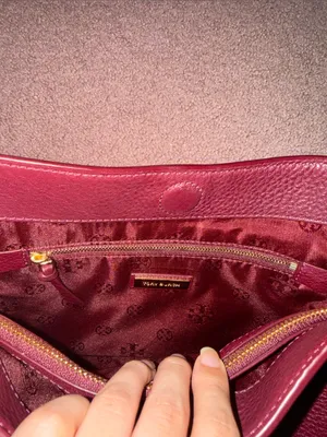 Tory Burch Burgundy Leather Shoulder Bag with Gold Chain thumbnail 7