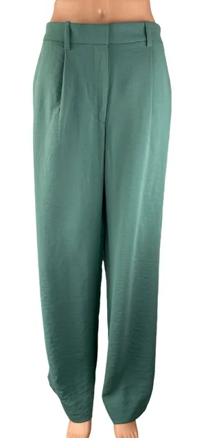 Abercrombie & Fitch Women's Green Pleated High Rise Wide Leg Dress Pants Size 30 thumbnail 1