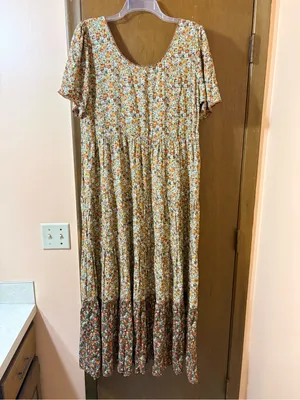 NWOT Natural Life green & brown floral maxi dress thumbnail 4