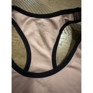 Bebe Sport Racerback Sports Bra -‎ Pale Pink & Black - Size S thumbnail 3