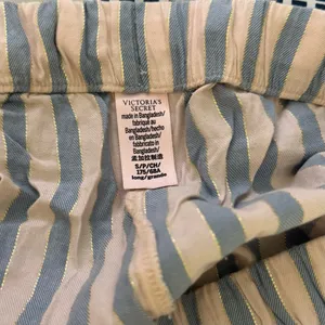 EUC Victoria’s Secret Flannel Pajama Set, Pink & Blue Classic Stripe SmL thumbnail 8