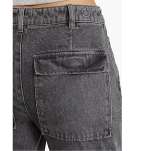 NWOT PTCL High Waist Wide Leg Cargo Jeans in Black Wash SZ-23 thumbnail 7