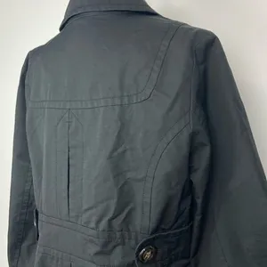 Jones New York Double Breasted Raincoat Trench Coat in Black thumbnail 4