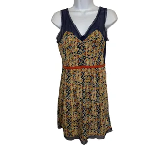 URBAN OUTFITTERS STARING AT STARS‎ Print V-Neck Mesh Trim Sleeveless Dress EUC 4 thumbnail 2