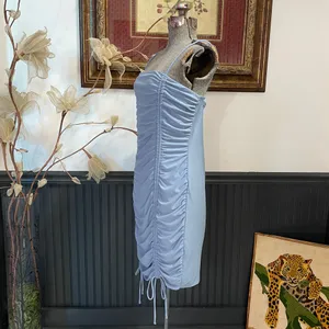 IRIS Ruched Adjustable Baby Blue Spaghetti Strap Mini Dress - Sz 1X 💛🎀 thumbnail 6