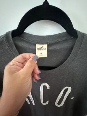 Hollister Co. Dark Gray Graphic Logo T-Shirt Size M thumbnail 3