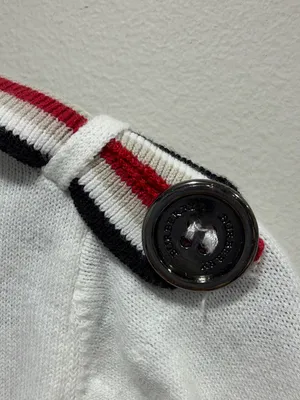 Burberry London White Cotton Icon Stripe Epaulet Cardigan S thumbnail 5