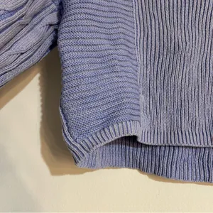 Free People When It Rains V-Neck Cotton Knit Sweater Blue Size Medium thumbnail 4