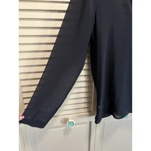 Ann Taylor Black Sheer Chiffon Long‎ Sleeve Blouse Size M Twist/Open Back thumbnail 3