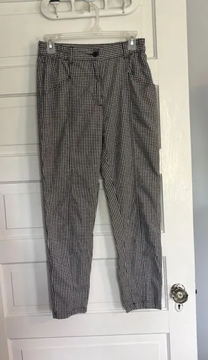 Women’s Gingham Black and White Pants - Classic Tailored Fit thumbnail 1