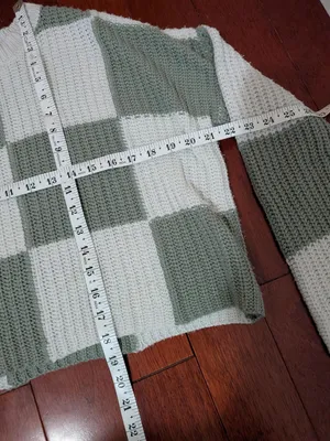 Moon & Madison Green White Colorblock Chunky Knit Sweater Size XS thumbnail 5
