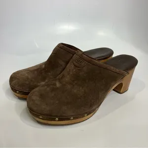 UGG Abbie clog‎ mules brown suede shearling lined women’s size 7 casual boho thumbnail 2
