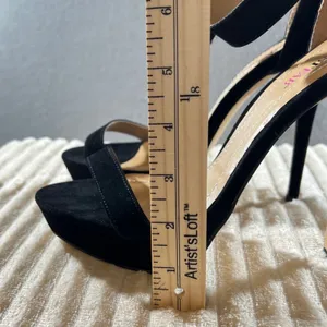 830 | NIB Black Platform Ankle‎ Strap Stiletto Heels Womens 9 thumbnail 4