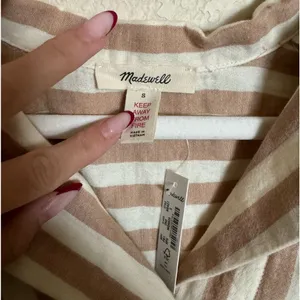 Madewell Striped Double-Gauze Oversized Pajama Shirt‎ Sz S Hyde Park Stripe NEW thumbnail 7