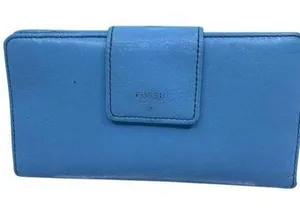 Fossil Blue Leather Large Card Id With Expandable thumbnail 1