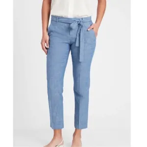 Banana Republic NWT Avery Ankle Dress Pants Tie Belt Blue Size 6 thumbnail 2