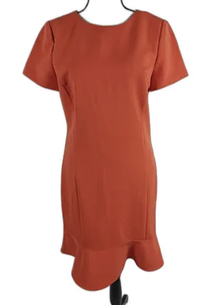 Women’s Ann Taylor Ruffle Hem Dress Coral Size 4 thumbnail 1