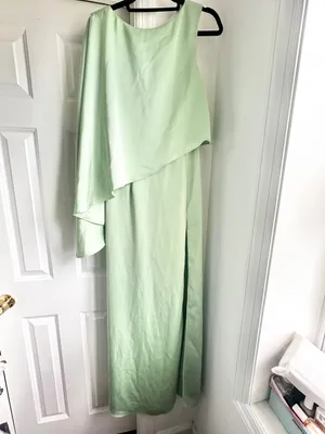Katie May Drifter Satin Cape Gown Mint Green thumbnail 5