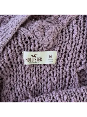 Slouchy Oversized Lilac Drop Shoulder Knit Sweater Medium Hollister Minimalist thumbnail 3