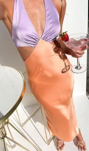 Beginning Boutique Orange Maxi Dress thumbnail 1