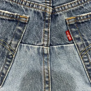 Levis Size 27 501 150 Pieced Shorts Original High Rise Denim Distressed Blue thumbnail 7