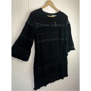 ELLIATT "Memory" Black Embroidered Fringe Dress‎ Size S thumbnail 8