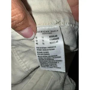 American Eagle AE Women's 14 Super High Rise Baggy Wide Leg Pant Stretch‎ Cream thumbnail 4