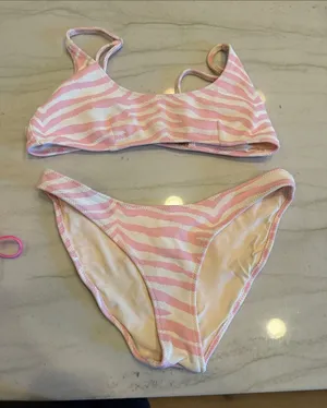 triangl swimwear Light Pink and White Bikini Bottom thumbnail 1