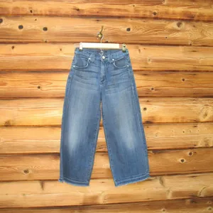 7 For All Mankind High Waist Raw Hem Culottes Jeans thumbnail 2