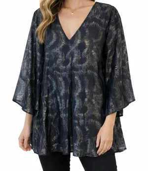 Cupio‎ Sheer V-Neck Flowy Blouse Bell Sleeves Medium thumbnail 1