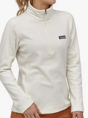 Patagonia Micro D 1/4 Zip Fleece Pullover in Birch Off White Size Medium thumbnail 1