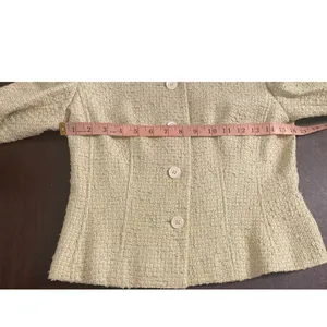 Ann Taylor Textured Tweed Jacket Blazer Pale‎ Green Sz 2 Easter Career Church thumbnail 5