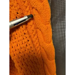 Vintage Liz Claiborne Vibrant Orange Cable Knit Button Front 90s Y2K SZ M Retro thumbnail 8