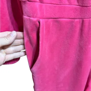 Juicy Couture Zip-up Velour Jumpsuit Hot Pink Y2K Soft Comfort Barbiecore‎ Sz M thumbnail 5