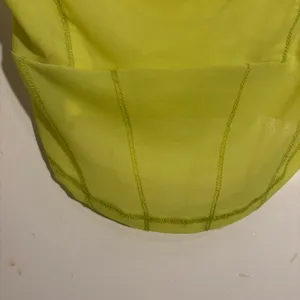 NWT Zara Sheer Mesh Neon Yellow Crop Top thumbnail 7