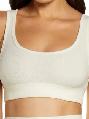 SKIMS Waffle Scoop Bralette Cream Size Small thumbnail 1