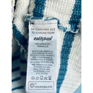 Edikted Sweater Oversized Quarter Zip Striped Bell Sleeve Knit Medium thumbnail 3