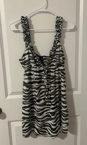 Animal Print Mini Dress Gray thumbnail 2