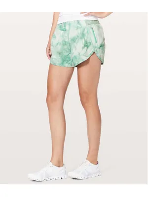Lululemon track shorts V “4” diamond white washed marsh green athleisure sz 4 thumbnail 2