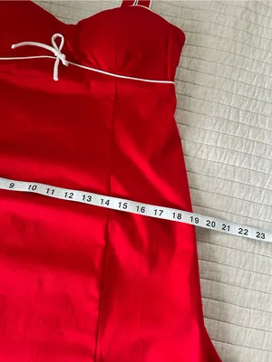 Madison Lee Vtg red babydoll retro pin up bow sailor mini swing A line dress 12 thumbnail 13