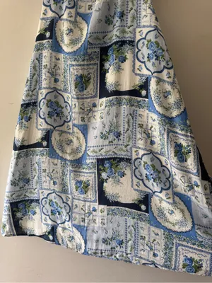NEW!! Abercrombie & Fitch Blue Floral‎ Patchwork Summer Dress thumbnail 4