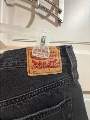 Levi's 501 Black Denim Cutoff Shorts Size 28 thumbnail 7