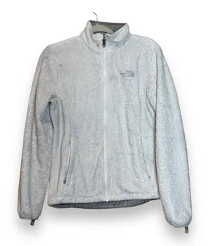 The North Face Size M Light Gray Fuzzy Fleece Full Zip‎ Osito Jacket thumbnail 1