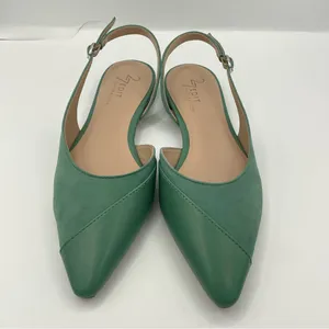 Naturalizer Makenna green leather suede pointed toe slingback flats women Size 5 thumbnail 3