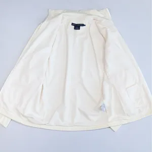 Ralph Lauren Golf Jacket Women M Ivory Full Zip Track Mock Neck Gold Trim Tennis thumbnail 5