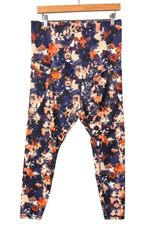 Old Navy Leggings L Multi Floral Powersoft Go Dry High Rise Pockets Athleisure thumbnail 1