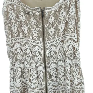 Alice + Olivia Cassia Romper Sleeveless Lace Crochet‎ Zipper White Beige Size 8 thumbnail 11