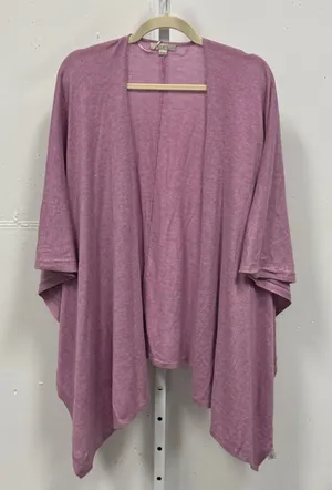 Loft Mauve Pink Open Front Cardigan Kimono Sleeve Cotton Blend One Size thumbnail 1