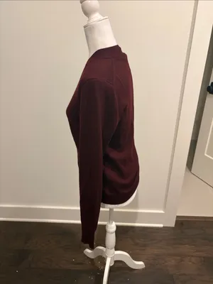 New with Tags JCrew Merino Wool Burgundy Cardigan Sz M thumbnail 2